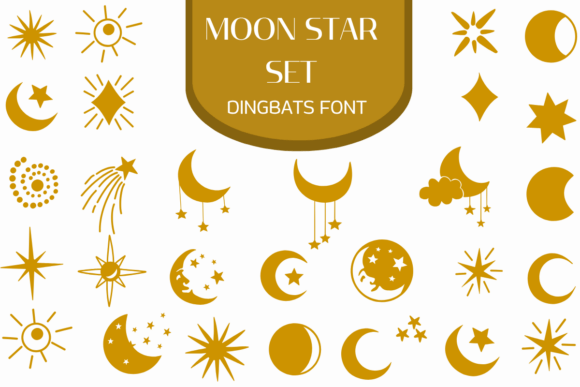Moon Star Set: A Cosmic Dingbat Font for Clear, Captivating Campaigns