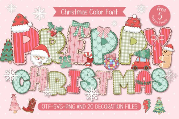 Preppychristmas 4: A Festive Color Font for Editorial Design