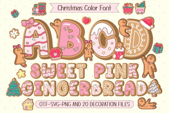Sweet Pink Gingerbread: A Color Font for Joyful Digital Branding